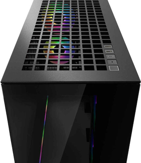 Arctic Xtender Mirror Gaming Midi Tower Κουτί Υπολογιστή με Πλαϊνό Παράθυρο Μαύρο