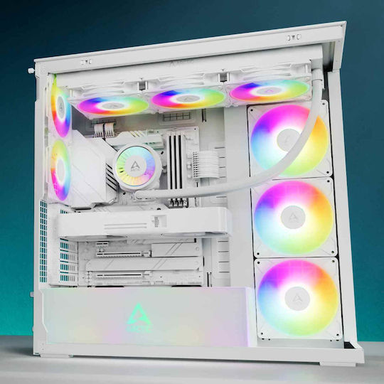 Arctic Xtender Gaming Midi Tower Κουτί Υπολογιστή με Πλαϊνό Παράθυρο Λευκό