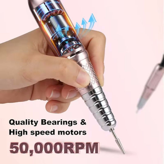 SML M21 Nail Drill Power 68W Black with Pedal with 50000 Rotations per Minute
