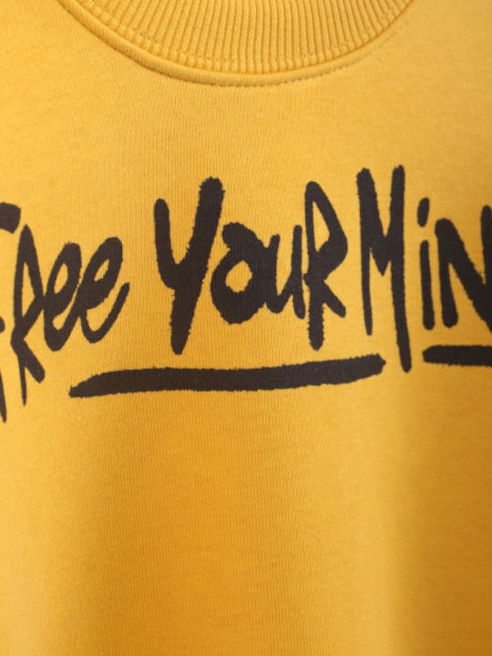 Детски Суичър Жълт Free Your Mind