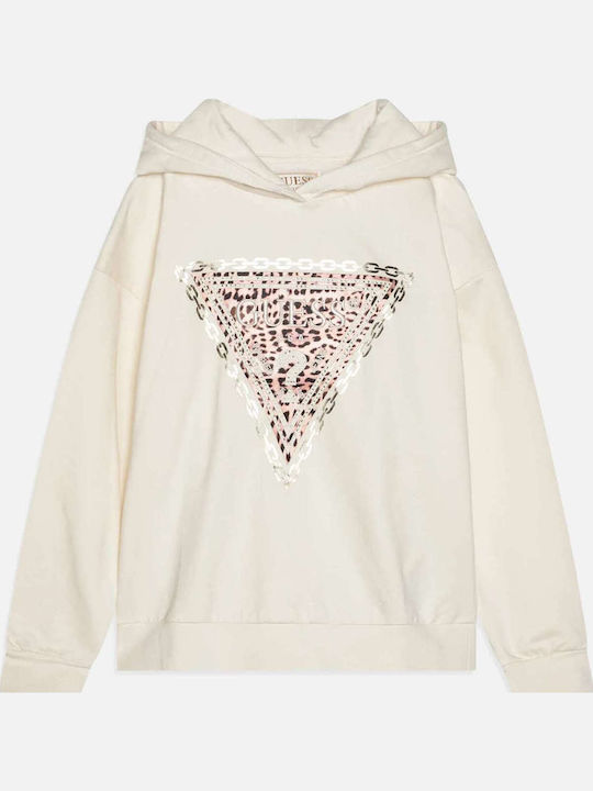 Kids Sweatshirt with Hood and Pockets Cream Active
