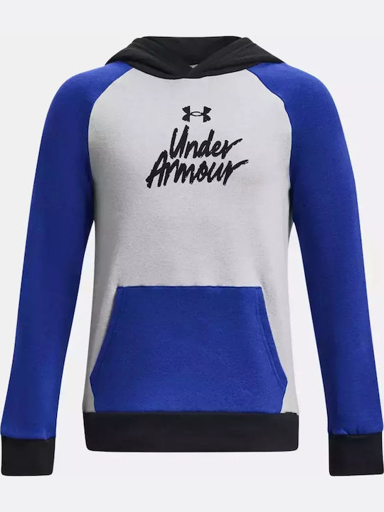 Fleece Kinder-Sweatshirt mit Kapuze und Taschen white Rival