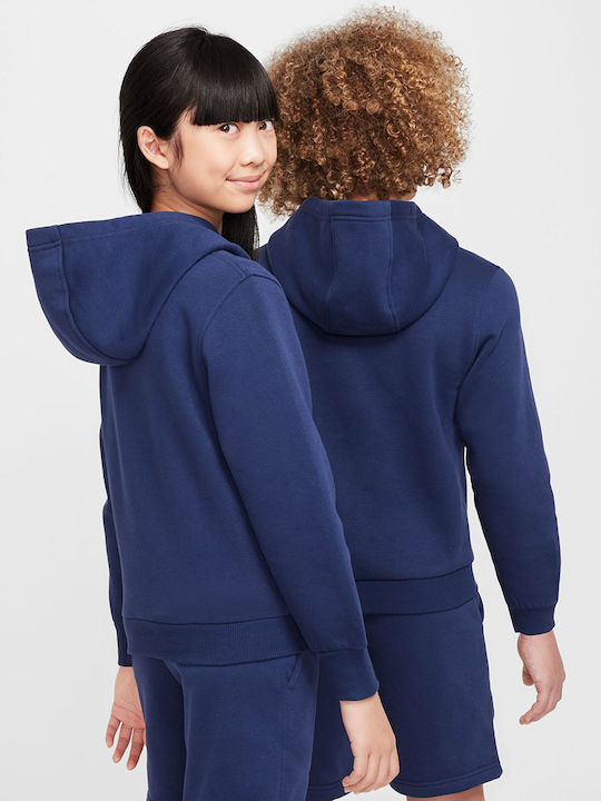 Fleece Παιδικό Φούτερ με Κουκούλα και Τσέπες Μπλε K Nsw Club