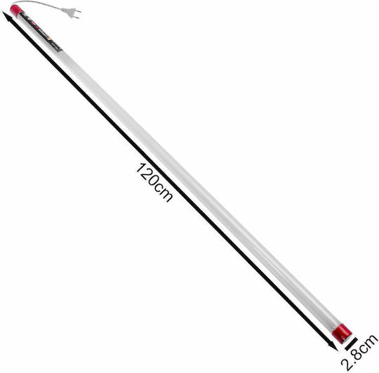 Rixme LED Bulb 18W Fluorescent Type 120εκ. for Socket G13 and Shape T8 Red 500lm