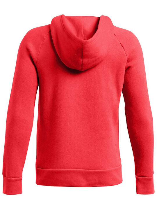 Fleece Kids Sweatshirt with Hood and Pockets Red Rival