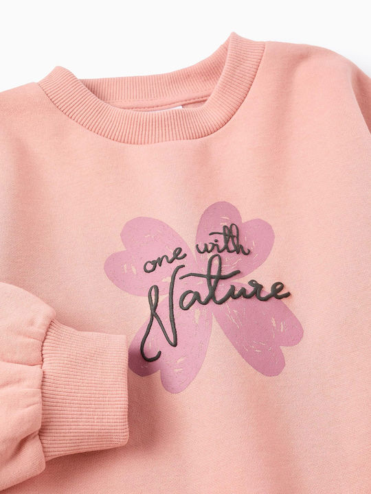 Kids Sweatpants Set Pink-anthracite 2pcs