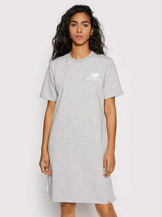 Лятна Mini Спортна Рокля T-shirt Къс Ръкав Сива
