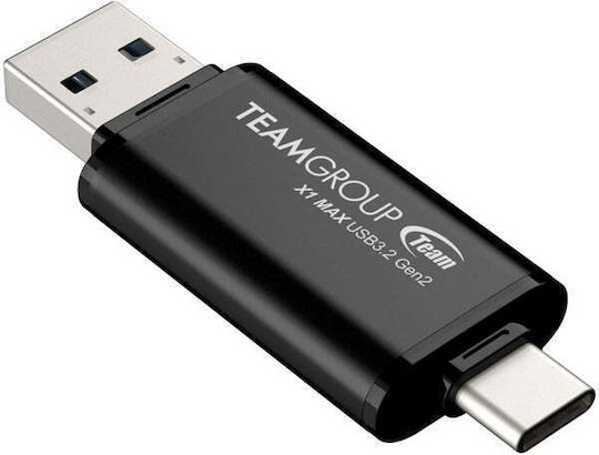 TeamGroup X1 Max 128GB USB 3.2 Stick με σύνδεση USB-A & USB-C Μαύρο