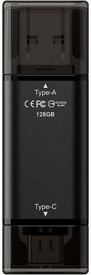 TeamGroup X1 Max 128GB USB 3.2 Stick με σύνδεση USB-A & USB-C Μαύρο