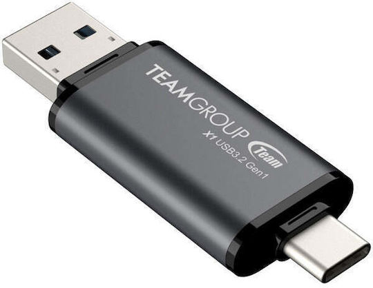 TeamGroup X1 256GB USB 3.2 SSD Stick with connection USB-A & USB-C Black