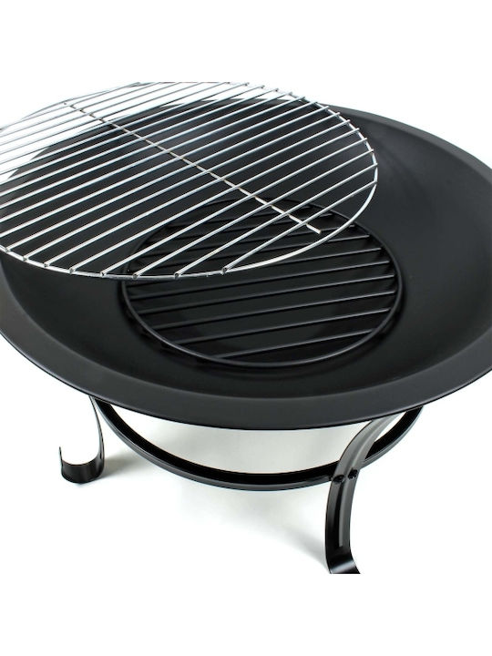 Wiltoc Kamin Draußen Metallisch Schwarz 56x56x51cm