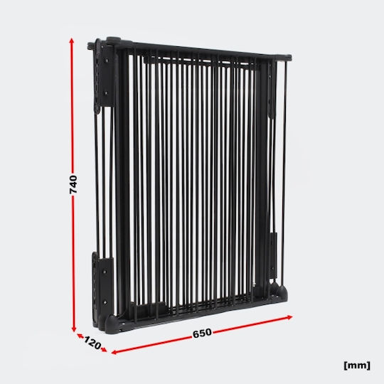 Wiltoc 61954 Metallic Fireplace Screen with 5 Panels 160x60x75cm Black