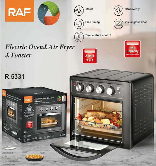 Raf R 5331 Electric Countertop Oven 25lt No Burners Hot Air Black