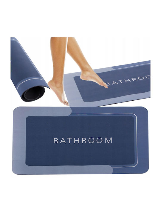 Non-Slip Bath Mat Microfiber AT7165 Navy Blue 58x38cm