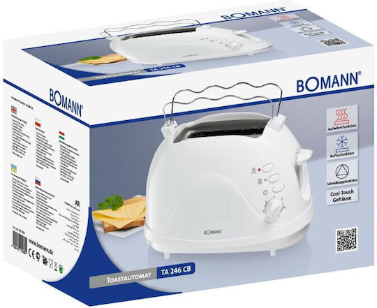 Bomann TA 246 CB Φρυγανιέρα 2 Θέσεων 700W Λευκή