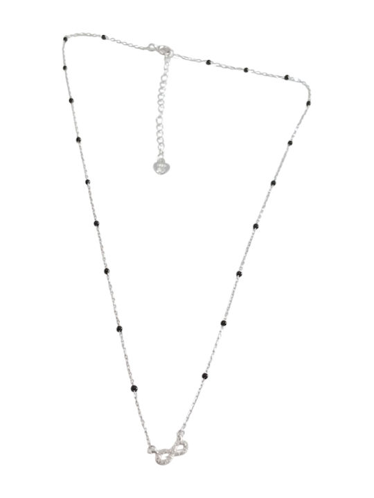 Prince Silvero Halskette Rosenkranz Unendlichkeit aus Silber mit Zirkon