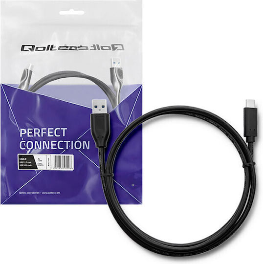 Qoltec USB 3.1 Cable USB-C male - USB-A Μαύρο 1m 50500