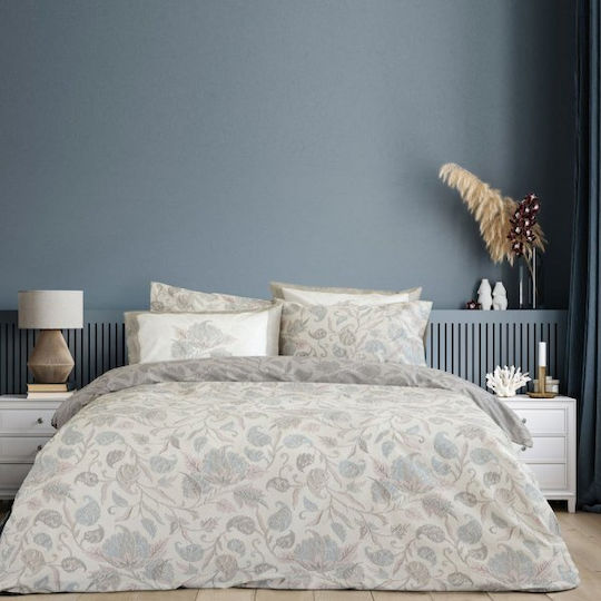 Nima Duvet Queen 220x240cm Aelia Beige, Light Blue, Pink