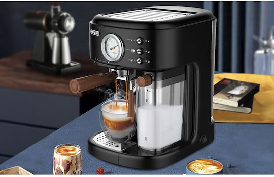 Hibrew Mașină de Espresso 1250W Presiune 19bar pentru Cappuccino Neagră H8A