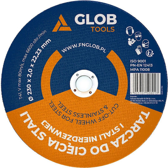 Schleifscheibe Stahl Glob Tools 230x2,0x22,23mm