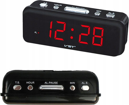 Tabletop Digital LED Clock Plastic With Black Alarm Clock AT00001562