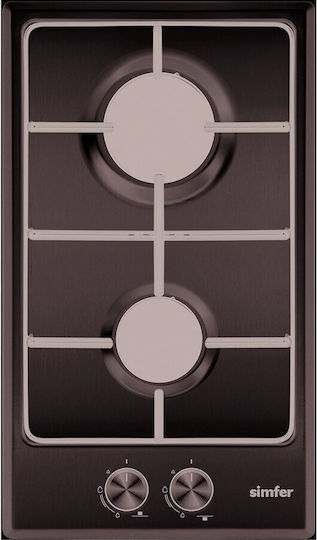 Simfer Domino Gas Cooktop Autonomous 30x51εκ. Silver