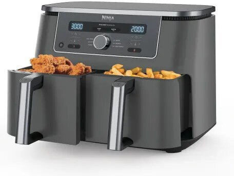 Ninja Foodi Max Dual Zone Air Fryer with Double Detachable Bucket 9.5lt Black