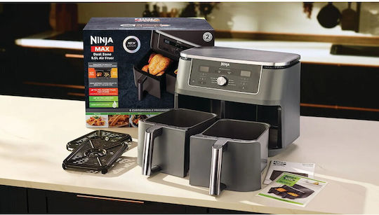 Ninja Foodi Max Dual Zone Air Fryer with Double Detachable Bucket 9.5lt Black