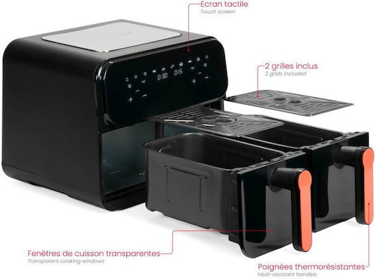 Livoo Air Fryer με Διπλό Αποσπώμενο Κάδο 9lt Μαύρο DOC316