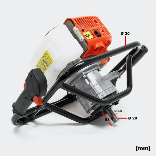 Wiltoc Benzinbetriebenes Γεωτρύπανο 1.4kw Erdbohrer Benzin ohne Bohrer 52cc mit Kraft 1400W