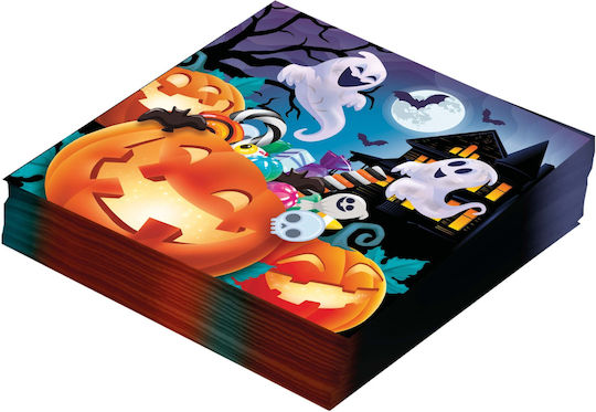Șervețele Pentru Petreceri Halloween Dovleac 33x33cm 12 Bucăți