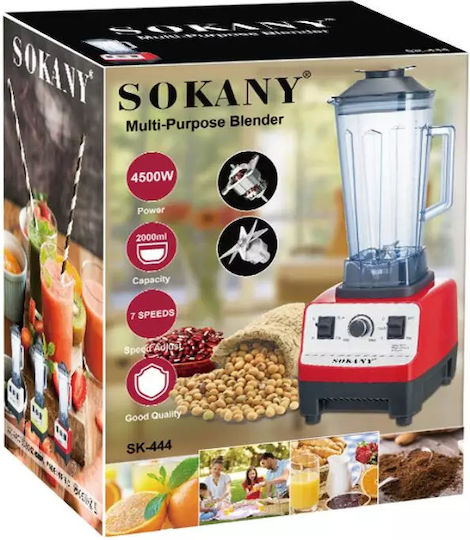 Sokany Blender with Plastic Jug 2.5 lt Red SK-444