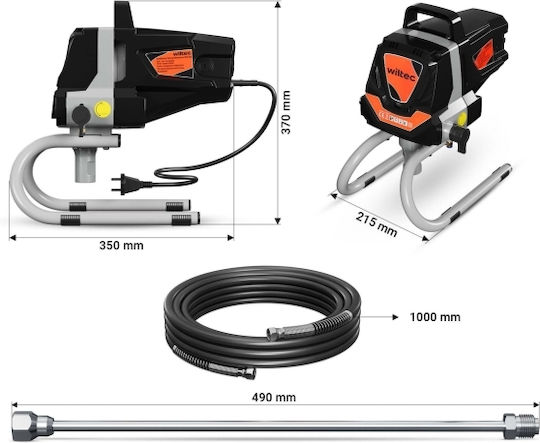 Wiltoc Electric Paint Spray Gun 1010W with 1.5lt Container 63003