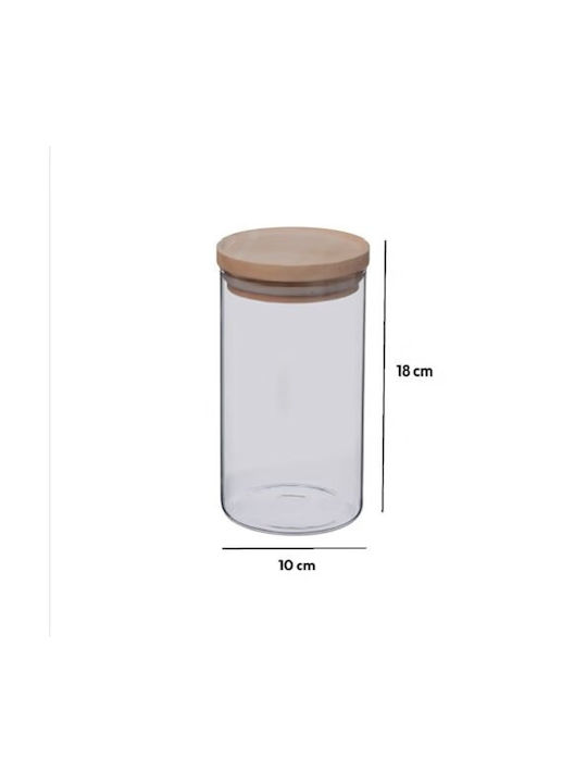 5Five General Use Glass Jar with Lid Beige 1000ml 1 Piece