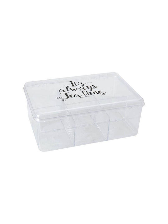 Excellent Houseware Κουτί για Τσάι με Καπάκι Πλαστικό Διάφανο 15x8.5x21.5cm