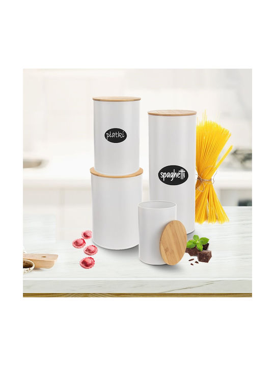 Orion Vase General Use with Lid Wooden White 800ml
