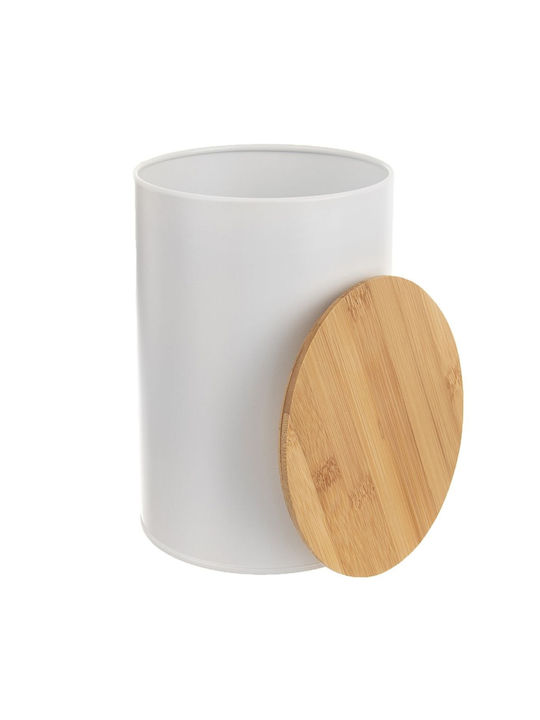 Orion Vase General Use with Lid Wooden White 800ml