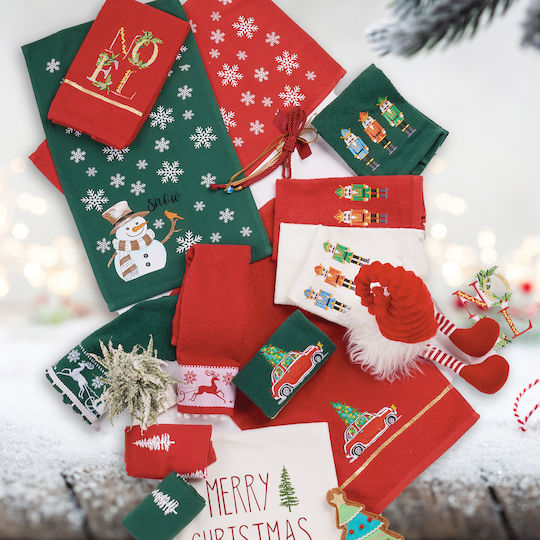 Das Home Christmas Σετ Χριστουγεννιάτικες Πετσέτες Υφασμάτινες Πράσινες 50x30εκ. 2τμχ