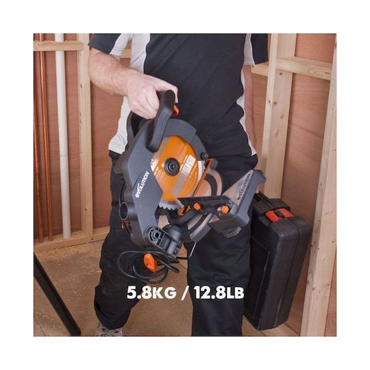 Evolution R210CMS Фугопила Ток с Мощност 1200W, Диаметър на Диска за Рязане 210мм & Скорост на Рязане 3750обороти в минута