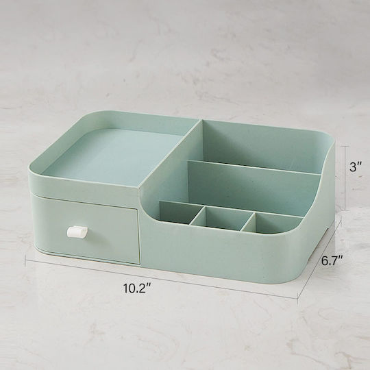 Desk Organizer Drawer Cosmetic Box Green 26x17 Cm