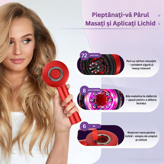 Elektrische Haarbürste Kopfhautmassage 3 Modi Infrarot LED Therapie Reduziert Haarausfall Stimuliert Wachstum Wasserdicht Öle Rot Schwarz