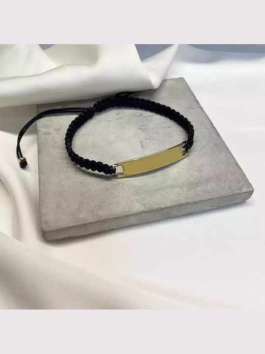 Βραχιόλι Ταυτότητα Χάραξη Ανδρικό Awear Carlo Macrame Gold