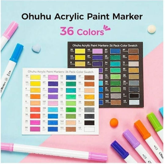 Ohuhu Acryl-Marker für Zeichenstifte Fein Set 12 Farben