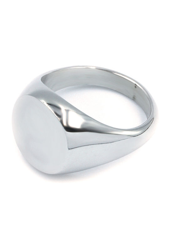 Sevalié Ring Edelstahl Stahl Runde Siegel Silber