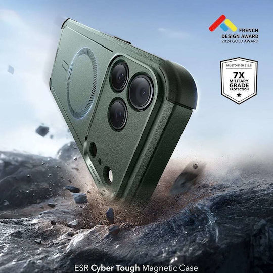 ESR Cyber Halolock Umschlag Rückseite Silikon Grün (iPhone 17 Pro Max)