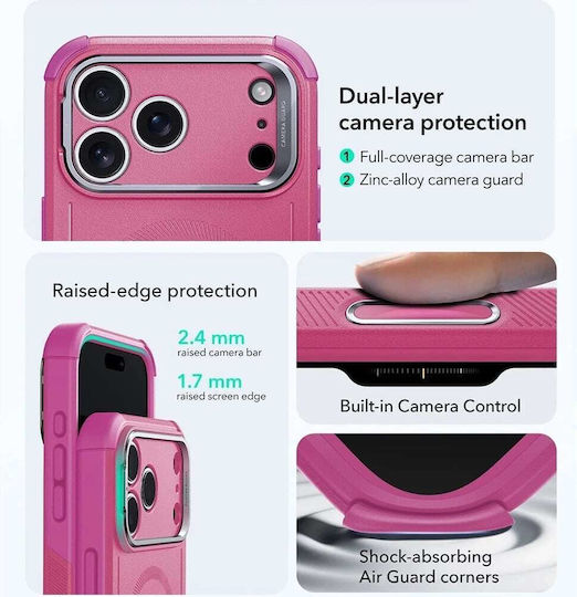 ESR Cyber Umschlag Rückseite Silikon Rosa (iPhone 17 Pro)
