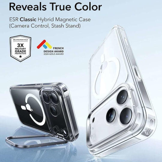 ESR Classic Hybrid Halolock Kickstand Back Cover Metalic Transparent (iPhone 18 Pro Max / 17 Pro Max)
