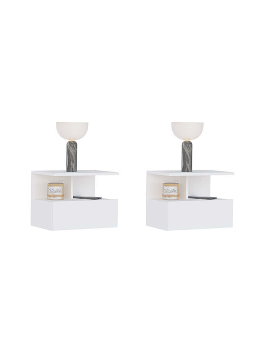 Noptiere Metalice Albe 2buc 34x45x30cm