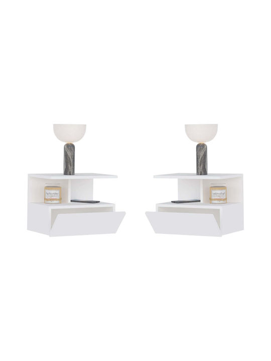 Noptiere Metalice Albe 2buc 34x45x30cm