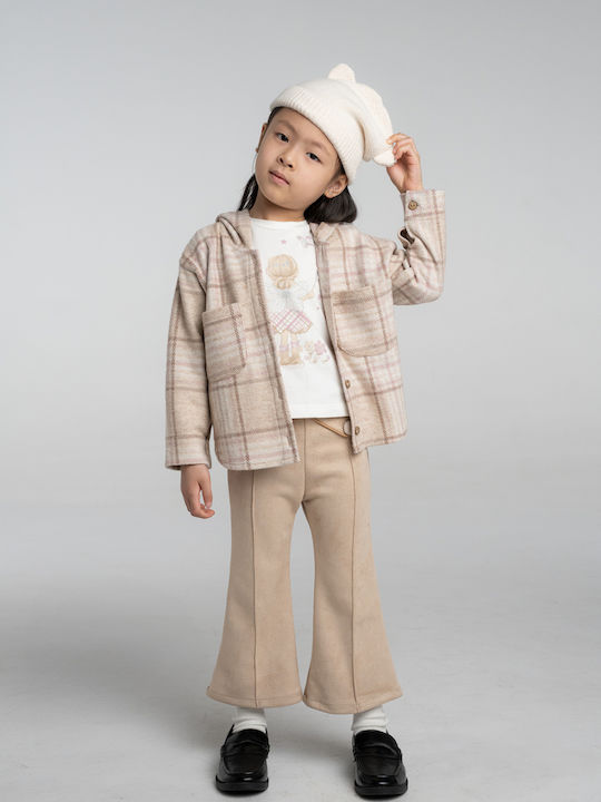 Set pentru copii cu pantaloni Iarnă 3buc Beige